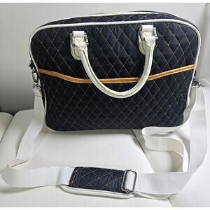 PEGASUS Carry On Handbag Quilted Black Structured Travel Bag Organizer Pockets